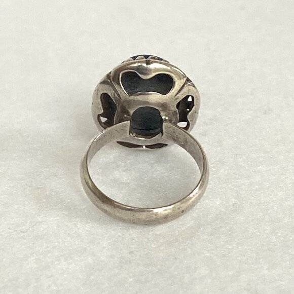 Sterling Silver 925 Southwest Style Bezel Set Oval Lapis Cabochon Ring Sz 6 - Picture 7 of 16